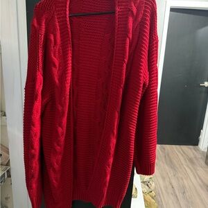 Fashion Nova Vibrant Red Knit Cardigan